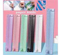 Shein 1 pieza Cortador de papel A4 multifuncional de doble cara, cortador de papel portátil de mano, máquina de cortar fotos, cabezal de corte de acero inox