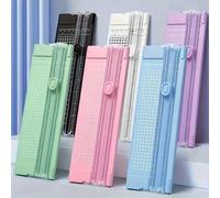 Shein 1 pieza Cortador de papel, compacto y portátil, compatible con papel A4, cortador deslizante, corte bidireccional para cartón, fotos, papel de copia y