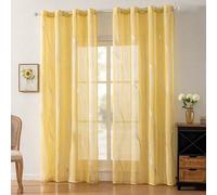 Shein 1 pieza Cortina transparente con patrón de borlas plateadas modernas, parte superior con ojales de metal, lavable a máquina, cortina decorativa de pol