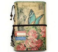 Shein 1 pieza Cuaderno A6, 180 páginas de papel interior de cuero sintético, cuero sintético premium, estilo vintage, libro de muestras con patrón de diosa
