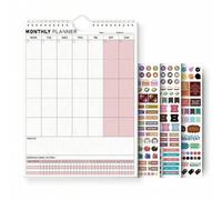 Shein 1 pieza Cuaderno calendario con espiral y tapa abatible, planificador semanal y mensual, plan familiar/estudio/trabajo, lista de tareas, organizador d
