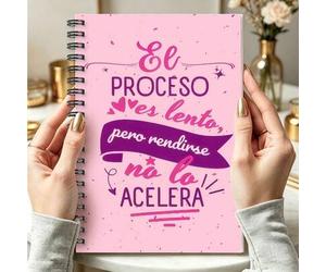 Shein 1 pieza Cuaderno de aliento en español A5, "El Proceso Es Lento" con cita inspiradora en la portada, diario con espiral para autocuidado & seguimiento