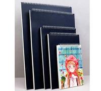 Shein 1 pieza Cuaderno de bocetos para artistas de papel de algodón, cuaderno de bocetos en espiral en blanco, cuaderno de bocetos A3 A4 A5 16K 8K, cuaderno
