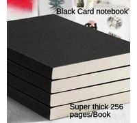 Shein 1 pieza Cuaderno de cartulina negra de primera calidad - 256 páginas, cuaderno de bocetos cuadrado en blanco, para oficina y estudiantes