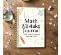 Shein 1 pieza Cuaderno espiral A5, Diario de errores de matemáticas con impresión de corrección de errores, Cuaderno de seguimiento de errores de matemática