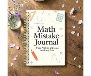 Shein 1 pieza Cuaderno espiral A5, Diario de errores de matemáticas con impresión de corrección de errores, Cuaderno de seguimiento de errores de matemática