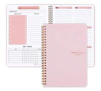 Shein 1 pieza Cuaderno planificador semanal sin fecha A5, con espiral, 52 páginas, tamaño 21.08*13.97cm, cubierta de PVC, en inglés, apto para uso en oficin