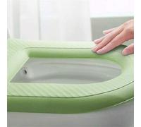 Shein 1 pieza Cubierta de asiento de inodoro impermeable y cálida, accesorios de baño, tapa de inodoro universal, portátil para uso doméstico en invierno