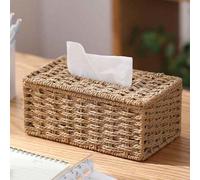 Shein 1 pieza Cubierta de caja de pañuelos tejida a mano, organizador decorativo de almacenamiento minimalista zen oriental para sala de estar, dormitorio,