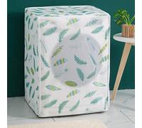 Shein 1 pieza Cubierta de lavadora PEVA, cubierta de lavadora y secadora resistente al agua con estampado de plumas moderno para el hogar, bolso, organizado