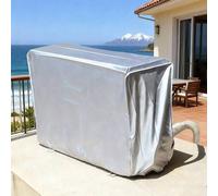 Shein 1 pieza Cubierta de unidad exterior de aire acondicionado plateada, diseño moderno, material resistente al agua y a los rayos UV, forma 3D envolvente,