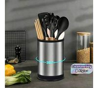 Shein 1 PIEZA Cubo de almacenamiento giratorio de 360° de acero inoxidable, altura de 17 cm, estante de almacenamiento de cocina, adecuado para utensilios d