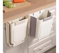 Shein 1 pieza Cubo de basura plegable colgante, adecuado para puertas de armarios de cocina, se puede colgar en paredes, se puede usar para desperdicios de