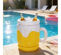 Shein 1 pieza Cubo de hielo inflable con forma de cerveza, enfriador de bebidas - Para fiestas, playa y actividades al aire libre - Enfriador de bebidas de