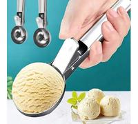 Shein 1 pieza Cuchara de helado de acero inoxidable, cuchara para frutas, excavadora de bolas duradera, adecuada para sandía, melón, papaya, helado y cuchar