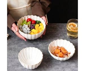 Shein 1 pieza Cuenco con forma de concha cerámica de estilo retro y vintage, apto para uso doméstico diario, vajilla, reuniones/fiestas, desayuno, fruta, re