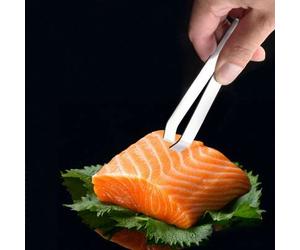 Shein 1 pieza de acero inoxidable hueso de pescado Pinzas Abrazadera para desplumar espinas de pescado para cocina