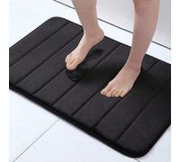 Shein 1 Pieza de Alfombra de Baño de Espuma de Memoria Color Negro, Alfombra de Ducha Lavable de 15.74in * 23.62in, 6 Alfombras de Baño con Enrejado, Alfomb