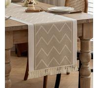Shein 1 pieza de Corredor de mesa impermeable con borlas, adecuado para Decoración del hogar, bodas, restaurantes y sala de estar