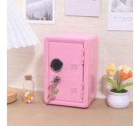 Shein 1 pieza de Hucha vertical, Caja de almacenamiento de monedas de metal, Alcancía pequeña de escritorio con llave y cerradura con contraseña, Organizado