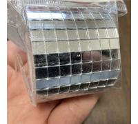 Shein 1 pieza de mosaico de vidrio real autoadhesivo en color plata/oro/oro rosa, azulejos cuadrados mini de 5x5mm tipo disco, adecuado para manualidades DI
