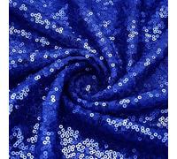 Shein 1 pieza de tela con lentejuelas de color azul zafiro, material brillante con brillo para decoración navideña, decoración de bodas, costura DIY