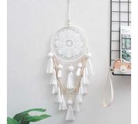 Shein 1 pieza Decoración colgante con forma de flor blanca redonda con borlas, ornamento de poliéster para el hogar, decoración del hogar, decoración de la