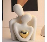 Shein 1 pieza Decoración de arte abstracto con forma de corazón, figura de pareja abrazándose, adecuado para el hogar, dormitorio, oficina, espacio estudian