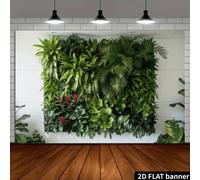 Shein 1 pieza, decoración de pared de jardín vertical con hojas verdes, accesorios de fotografía, pancarta de poliéster adecuada para el hogar, la habitació