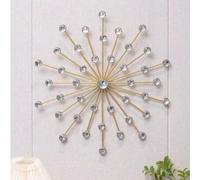 Shein 1 pieza Decoración de pared de vidrio transparente brillante, pintura, mural, mural grande, decoración de pared de arte de hierro elegante para sala d