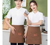 Shein 1 pieza Delantal corto de cintura con múltiples bolsillos, delantal medio unisex para barista, camarero, camarera, cafetería, restaurante, cocina, tra