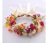 Shein 1 pieza Diadema decorada con flores, accesorio de pelo elegante para boda, viaje, estilo bohemio o Día de San Valentín para mujeres