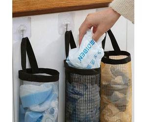 Shein 1 pieza Dispensador de bolsas de plástico montado en la pared, adecuado para el hogar, la cocina, fiestas de playa de verano, alimentos, camping, orga