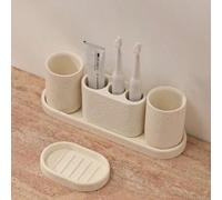 Shein 1 pieza Dispensador de jabón de resina, adecuado para portacepillos de baño, vaso de enjuague, bandeja de tocador, jabonera, juego de accesorios de ba