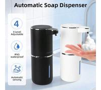 Shein 1 pieza Dispensador de jabón eléctrico automático inteligente con sensor, capacidad de 380ML, pantalla de luz, control ajustable de 4 niveles para esp