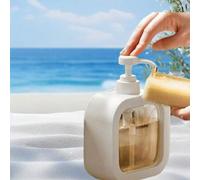 Shein 1 pieza Dispensador de jabón líquido rectangular de gran capacidad - Botella recargable con bomba para jabón de manos, gel de baño, detergente para ro
