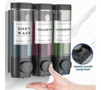 Shein 1 pieza Dispensador de jabón para baño montado en la pared, puede contener gel de ducha, champú y acondicionador - Adecuado para lavado de manos, duch