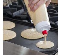 Shein 1 pieza Dispensador de masa con bola batidora - Para magdalenas, muffins y panqueques - Herramienta de cocina con marcas de medición - Botella manual