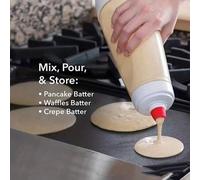 Shein 1 pieza Dispensador de masa para panqueques con bola batidora, adecuado para hornear panqueques, cupcakes, muffins, crepes y talla grande