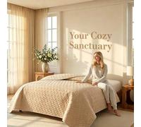 Shein 1 pieza Edredón acolchado ligero, Funda de cama acolchada suave y amigable con la piel, Edredón minimalista de aire acondicionado, Manta de verano, Fu
