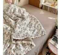 Shein 1 pieza Edredón delgado con ribete de encaje, sin funda de almohada incluida, edredón de verano, edredón para aire acondicionado, manta acolchada, est