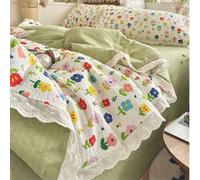 Shein 1 pieza Edredón delgado con ribete de encaje, sin funda de almohada incluida, edredón de verano, edredón para aire acondicionado, manta acolchada, pat