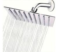 Shein 1 pieza Elegante Cabezal de ducha cuadrado/redondo de acero inoxidable de 20 cm, ducha fija de baño, cabezal de ducha superior de baño, accesorios de