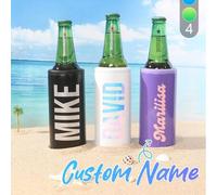 Shein 1 pieza Enfriador de lata delgado personalizado, funda de acero inoxidable con aislamiento al vacío de 12oz/350ml solo para latas delgadas, soporte de