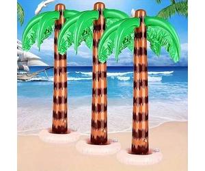 Shein 1 pieza Enfriador inflable con forma de palmera, suministros para fiesta de cumpleaños hawaiana, contenedor decorativo para bebidas, enfriador de bebi