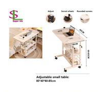 Shein 1 pieza Escritorio portátil con ruedas para laptop - Mesa lateral móvil ajustable en altura con ruedas, escritorio en forma de C de 23.7"/31.5" para c