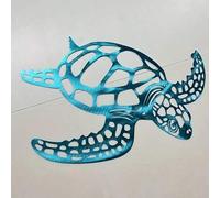 Shein 1 PIEZA Escultura de pared de arte metálico con diseño de tortuga marina, decoración de estilo costero para el hogar, tema de playa, regalo único para