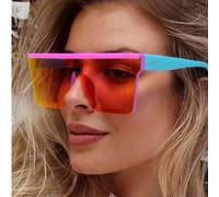 Shein 1 pieza Espejo con marco de remaches rectangulares, gafas de moda unisex para la calle, la playa, fiestas, viajes y como regalo para mujeres