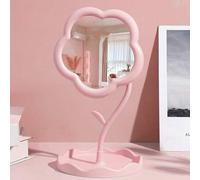 Shein 1 pieza Espejo cosmético con forma de flor - Cristal de alta definición y soporte ajustable - Marco de plástico ligero para tocador, dormitorio, decor