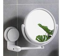 Shein 1 pieza Espejo de baño plegable y extensible, sin necesidad de perforación, espejo de maquillaje montado en la pared, de una o dos caras, decoración d